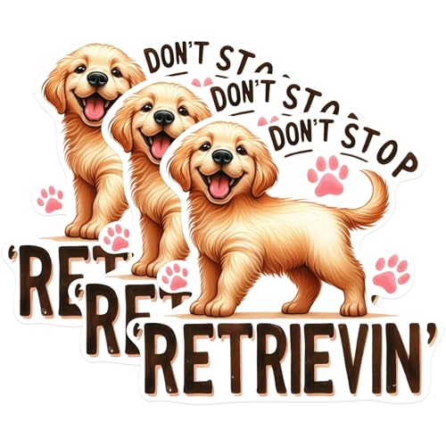 (3 Pack) Golden Retriever Decals - Funny Dog Quote - Laptop Decal - 3 Inches On Longest Side - Easy Peel & Apply - Made in USA - 3MCS0882