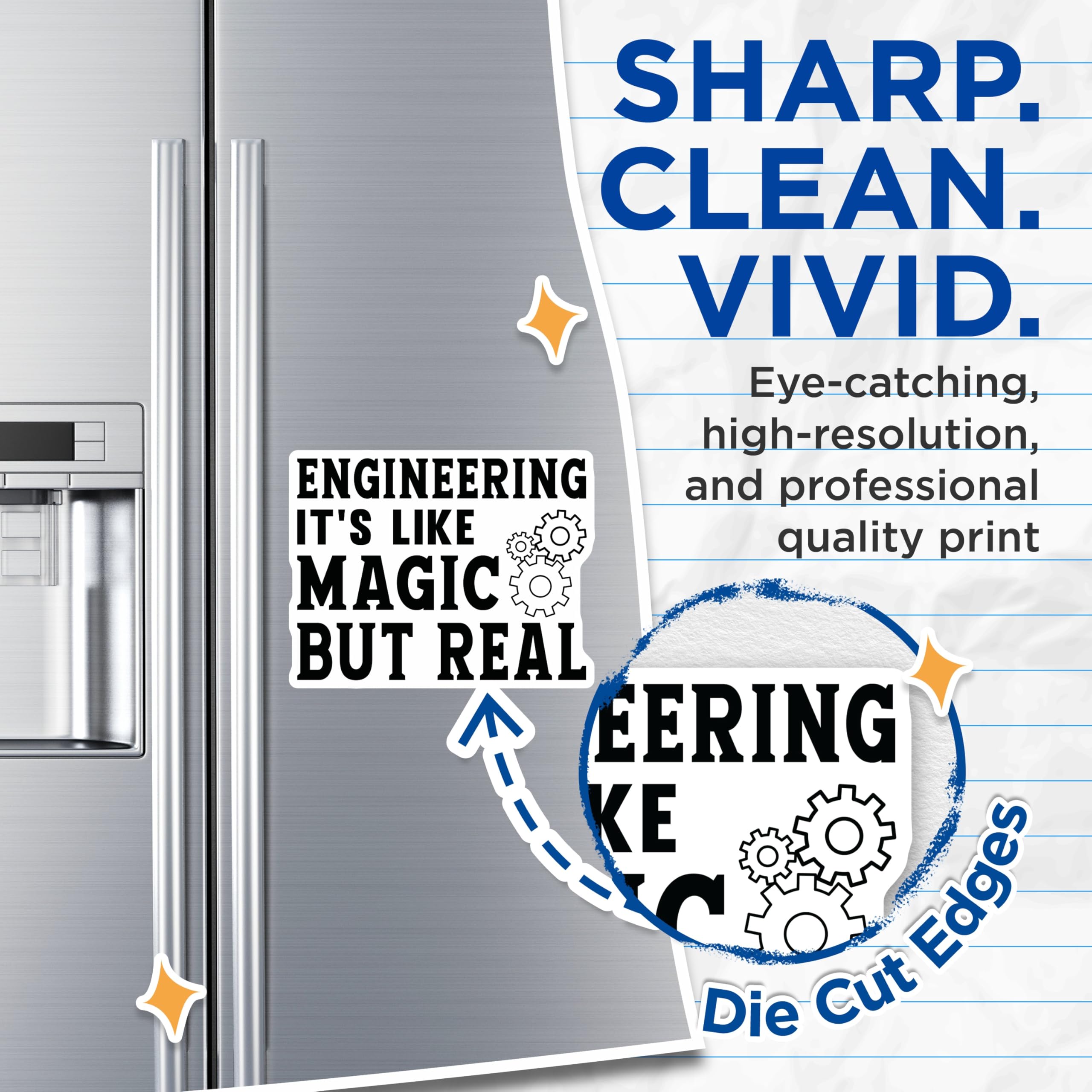 (2 Pack) Engineering Magnets - Funny Engineer Quote Magnet - Mechanical Logic Design - Science Tech Decor Item - 5 Inches On Longest Side - Thick Durable Magnet - Made in USA - MAG21065
