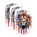 (3 Pack) Lion Christian Decals - USA Flag Decals - American Flag Decals - 3 Inches On Longest Side - Easy Peel & Apply - Made in USA - 3MCS1071