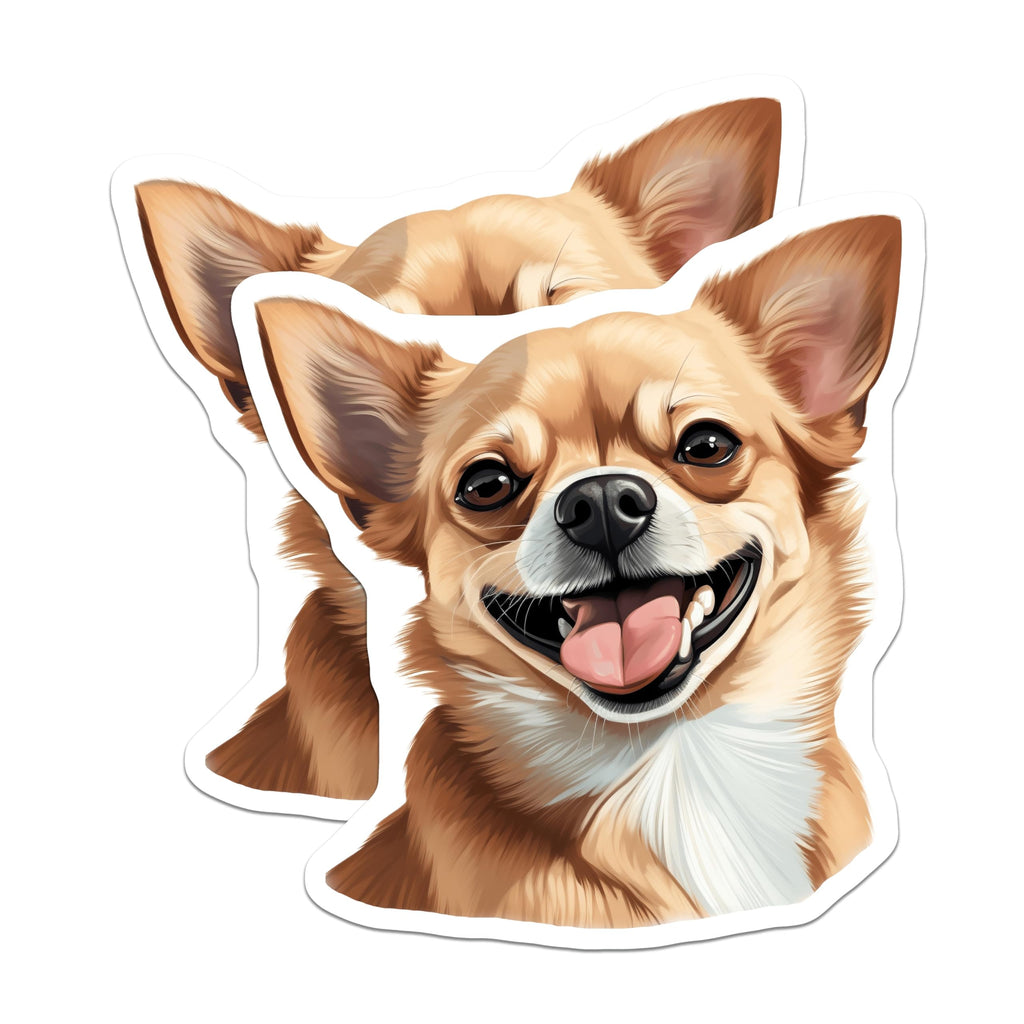 (2 Pack) Chihuahua Magnets - Smiling Dog Decor - Pet Lover Accessory - 5 Inches On Longest Side - Thick Durable Magnet - Made in USA - MAG27425