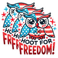 (3 Pack) Patriotic Owl Decals - American Flag - Hoot for Freedom Decal - 3 Inches On Longest Side - Easy Peel & Apply - Made in USA - 3MCS1537