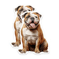 (2 Pack) English Bulldog Magnets - Adorable Dog Breed Art - Pet Lover Fridge Decor - Happy British Bulldog Locker Accessory - 5 Inches On Longest Side - Thick Durable Magnet - Made in USA - MAG24712