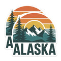 (2 Pack) Alaska Magnets - Mountain Landscape - Souvenir Travel Gift - 5" On Longest Side - Premium Magnet - for Cars, Refrigerators, Toolboxes, Lockers - Made in USA - MAG18767
