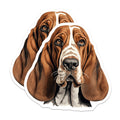 (2 Pack) Basset Hound Dog Magnets - Dog Lover Accessories - Pet Parent Refrigerator Decor - 5 Inches On Longest Side - Thick Durable Magnet - Made in USA - MAG26746