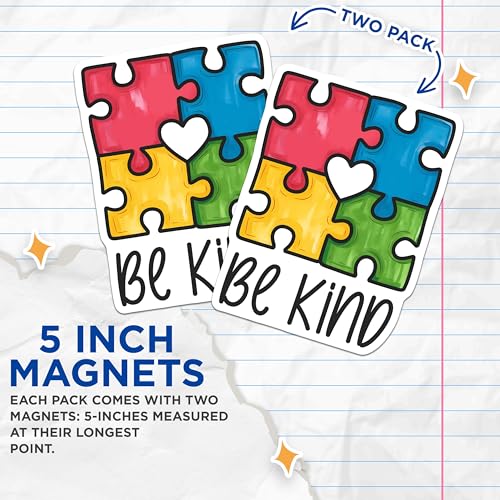 (2 Pack) Be Kind Magnets Magnets - 5" On Longest Side - Made in USA - Sticks to Refrigerators & Metal Surfaces - MAG8429