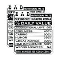 (2 Pack) Dad Nutritional Facts Stickers - Funny Stickers - Coolness Caring Humor Dad Great Advice Bad Influence - 5" On Longest Side - Sticks to Smooth Flat Surfaces - Made in USA - BMCS15344