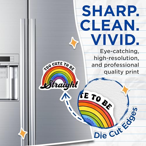 (2 Pack) LGBTQ Pride Magnets - Rainbow Decor for Fridge - Cute LGBTQ Pride Accessory - 5" On Longest Side - for Cars, Fridges, Toolboxes - Made in USA - MAG8259