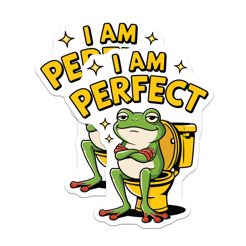 (2 Pack) Funny Frog Magnets - I Am Perfect Meme - Novelty Humor Refrigerator Decor - 5" On Longest Side - Premium Magnet - for Cars, Refrigerators, Toolboxes, Lockers - Made in USA - MAG16809