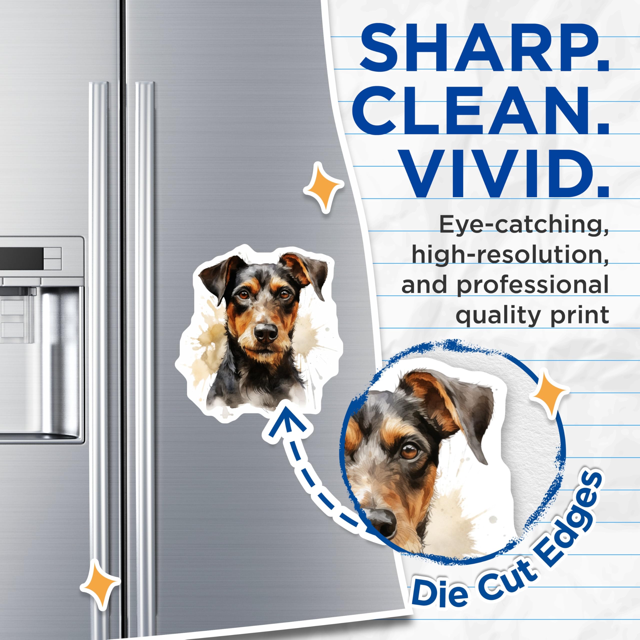 (2 Pack) Jagdterrier Magnets - Dog Lover Decor - Pet Owner Display - 5 Inches On Longest Side - Thick Durable Magnet - Made in USA - MAG24242