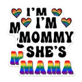 (2 Pack) Two Moms Rainbow Magnets - Lesbian Family - Pride Motherhood Fridge Decor - 5 Inches On Longest Side - Thick Durable Magnet - Made in USA - MAG39712