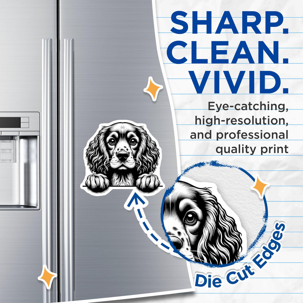 (2 Pack) Cocker Spaniel Magnets - Dog Breed Art - Fridge Decor Magnet - 5" On Longest Side - Premium Magnet - for Cars, Refrigerators, Toolboxes, Lockers - Made in USA - MAG14018