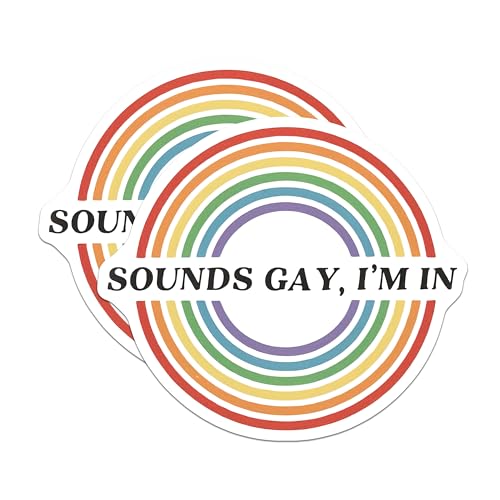(2 Pack) Sounds Gay I'm in Magnets Magnets - 5" On Longest Side - Made in USA - Sticks to Refrigerators & Metal Surfaces - MAG9224
