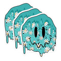 (3 Pack) Smiley Face Decals - Melted Smiley Face - Daisy Flower Decals - 3 Inches On Longest Side - Easy Peel & Apply - Made in USA - 3MCS7980