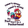 (2 Pack) Funny Chicken Stickers - Motivational Quote - Colorful Rooster Decal - 5" On Longest Side - Sticks to Smooth Flat Surfaces - Made in USA - BMCS5666