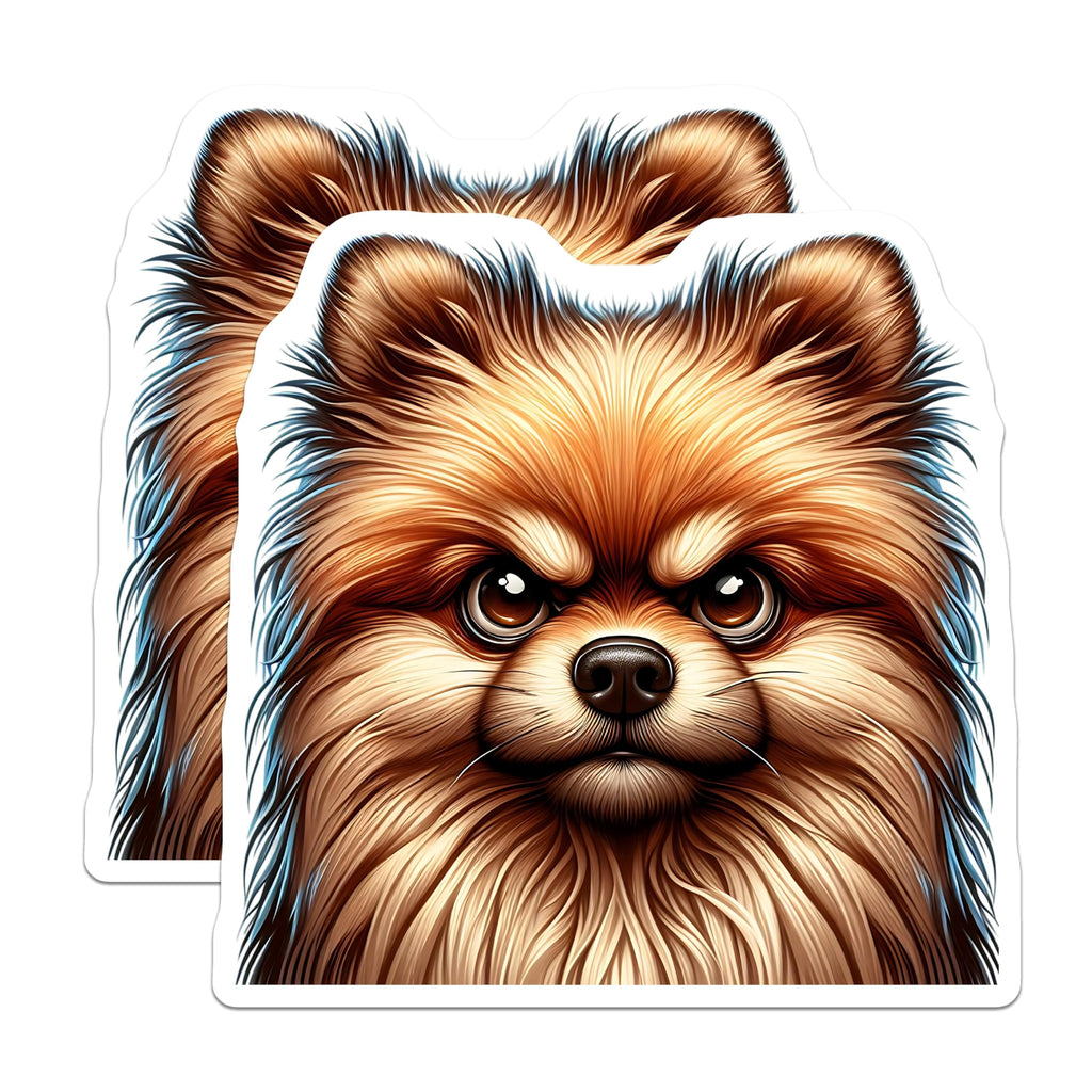(2 Pack) Pomeranian Dog Magnets - Grumpy Pomeranian Decor - Cute Puppy Magnets - 5" On Longest Side - Premium Magnet - for Cars, Refrigerators, Toolboxes, Lockers - Made in USA - MAG15040