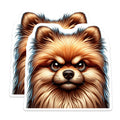 (2 Pack) Pomeranian Dog Magnets - Grumpy Pomeranian Decor - Cute Puppy Magnets - 5" On Longest Side - Premium Magnet - for Cars, Refrigerators, Toolboxes, Lockers - Made in USA - MAG15040