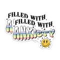 (2 Pack) Filled with Anxiety Magnets - Rainbow Design - Positive Mental Health Decor - 5" On Longest Side - for Cars, Fridges, Toolboxes - Made in USA - MAG7664