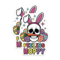 (2 Pack) Goth Easter Bunny Skull Magnets - Alternative Spring Decor - Feeling Hoppy Quirky Fridge Accent - 5 Inches On Longest Side - Thick Durable Magnet - Made in USA - MAG38915
