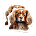 (2 Pack) Cavalier King Charles Spaniel Dog Magnets - Breed Specific - Pet Parent Fridge Decor - 5 Inches On Longest Side - Thick Durable Magnet - Made in USA - MAG29573