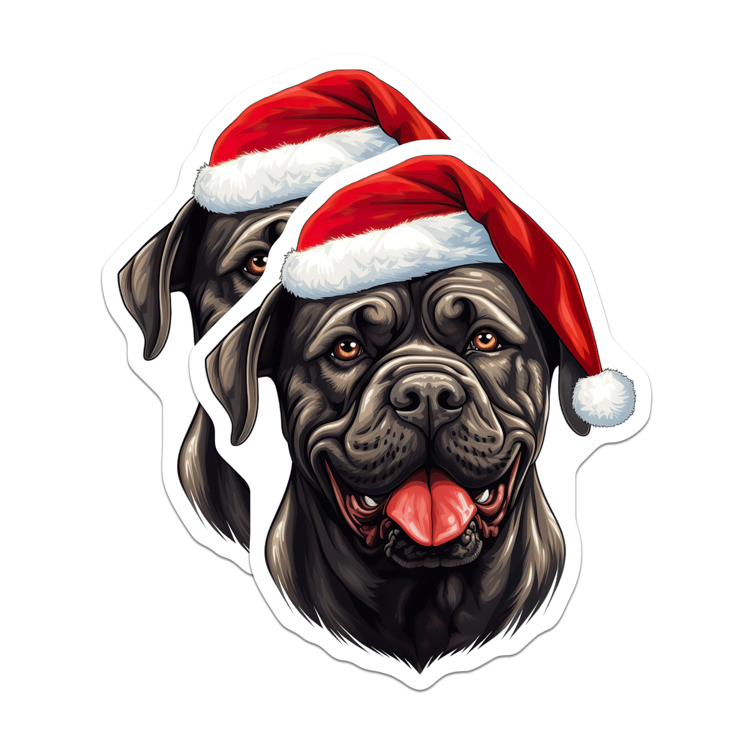 (2 Pack) Christmas Dog Magnets - Santa Hat Pet Magnet - Holiday Dog Decor - 5 Inches On Longest Side - Thick Durable Magnet - Made in USA - MAG30641