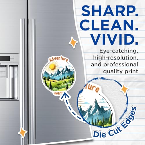 (2 Pack) Adventure Awaits Magnets - Scenic Nature - Motivation for Exploration Enthusiasts - 5" On Longest Side - for Cars, Refrigerators, Toolboxes, Lockers - Made in USA BMCS3267