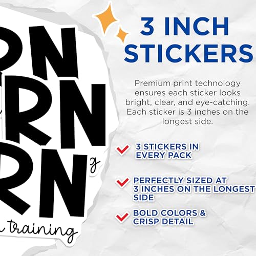 (3 Pack) RN in Training Decals - Nursing Student - Registered Nurse - Laptop Decal - 3 Inches On Longest Side - Easy Peel & Apply - Made in USA - 3MCS4051