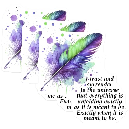 (3 Pack) Feather Quote Decals - Laptop Decal - Inspirational Stickers - 3 Inches On Longest Side - Easy Peel & Apply - Made in USA - 3MCS6311