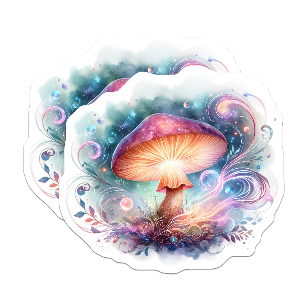 (2 Pack) Magical Mushroom Magnets - Celestial Fantasy Art - Whimsical Fairycore Aesthetic Decor for Kitchen - 5 Inches On Longest Side - Thick Durable Magnet - Made in USA - MAG38018