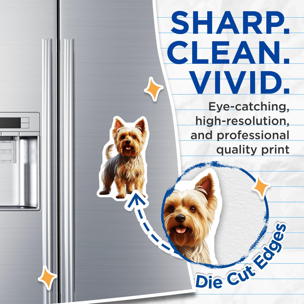 (2 Pack) Yorkshire Terrier Magnets - Adorable Yorkie Dog Lover Home Decor - Pet Parent Refrigerator Accents - 5 Inches On Longest Side - Thick Durable Magnet - Made in USA - MAG28044