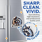 (2 Pack) Sleuthing Raccoon Magnets - Detective - Cute Animal Design - 5" On Longest Side - for Cars, Fridges, Toolboxes - Made in USA - MAG4540
