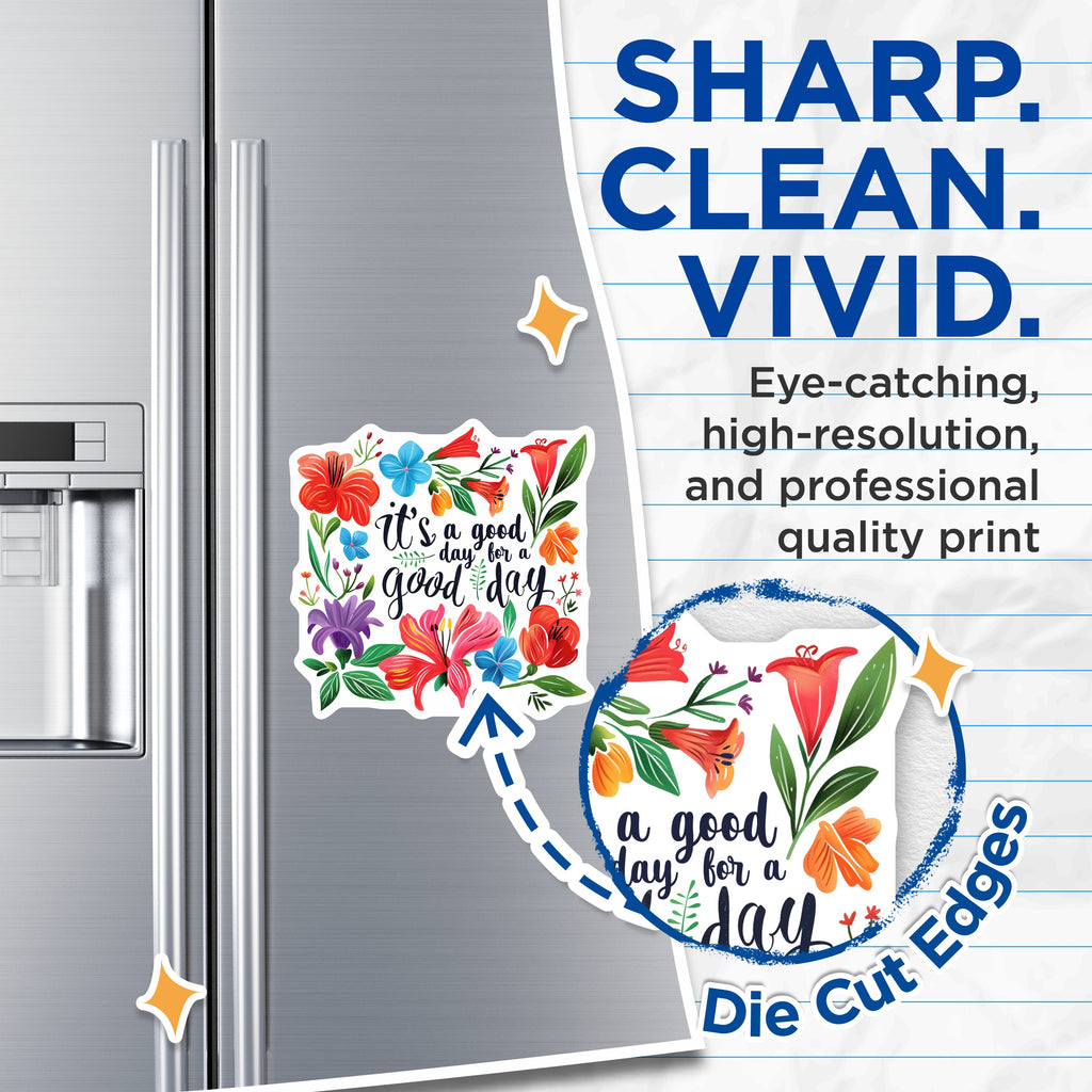(2 Pack) It's a Good Day Floral Magnets - Positive Affirmation Decor - Inspirational Quote Kitchen Accessory - 5 Inches On Longest Side - Thick Durable Magnet - Made in USA - MAG39382
