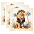 (3 Pack) Lion Decals - Animal Stickers - Laptop Decals - 3 Inches On Longest Side - Easy Peel & Apply - Made in USA - 3MCS7459