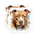 (2 Pack) Pitbull Magnets - Watercolor Splash Dog Art - Pet Lover Fridge Decor - 5 Inches On Longest Side - Thick Durable Magnet - Made in USA - MAG24085