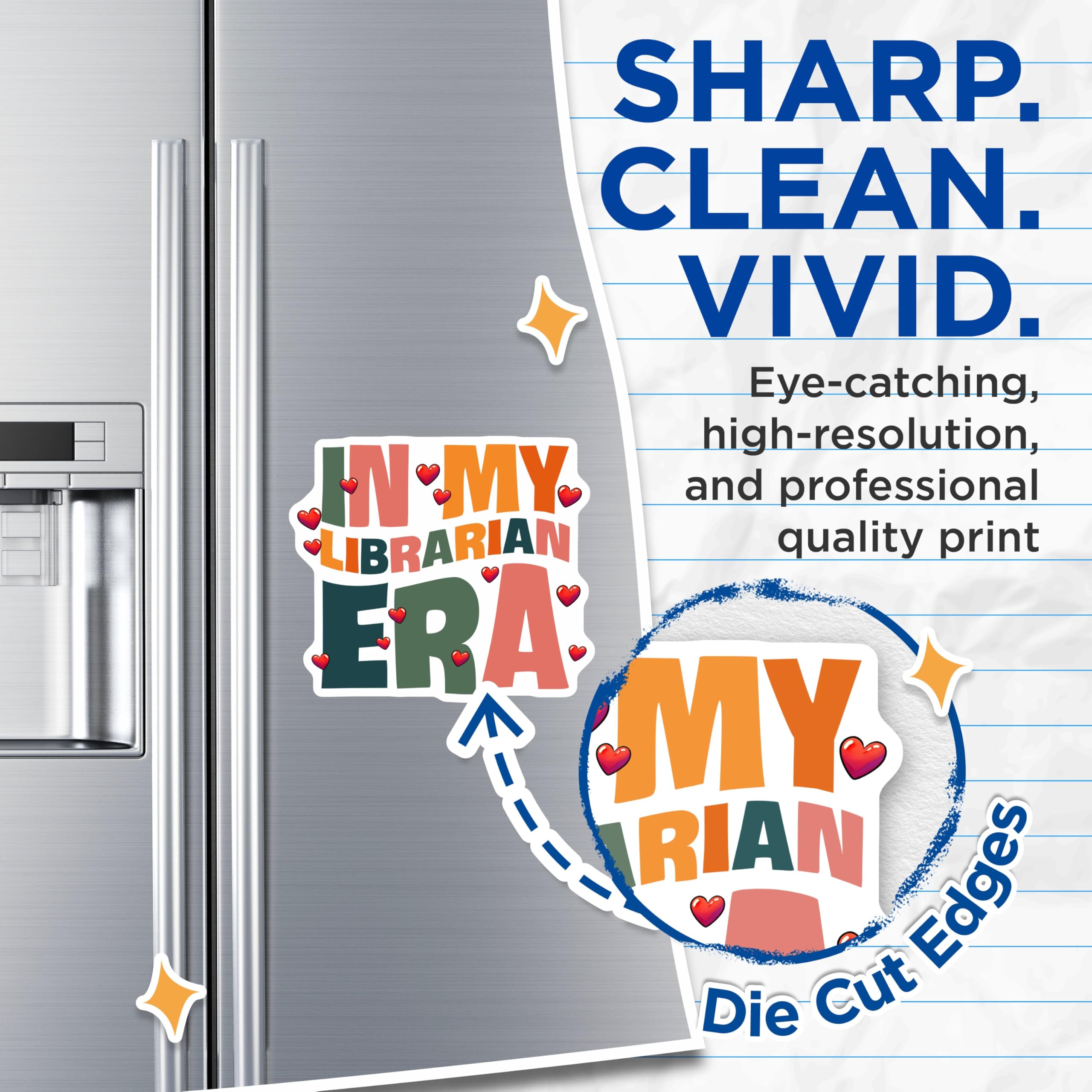 (2 Pack) Librarian Era Magnets - Reader Lover Decor - Librarian Life Accent - 5" On Longest Side - Premium Magnet - for Cars, Refrigerators, Toolboxes, Lockers - Made in USA - MAG16181