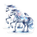 (2 Pack) Magical Unicorn Magnets - Ethereal Fantasy Art - Whimsical Fridge Decor - Mythical Creature Collectible - 5 Inches On Longest Side - Thick Durable Magnet - Made in USA - MAG39702