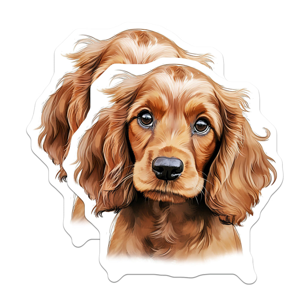 (2 Pack) Cocker Spaniel Magnets - Cute Puppy Dog Art - Pet Lover Refrigerator Decor - 5 Inches On Longest Side - Thick Durable Magnet - Made in USA - MAG27718