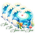 (3 Pack) Save Our Sea Decals - Ocean Animals - Sea Life Stickers - 3 Inches On Longest Side - Easy Peel & Apply - Made in USA - 3MCS6730