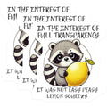 (3 Pack) Raccoon Lemon Decals - Funny Animal Stickers - Laptop Decor - 3 Inches On Longest Side - Easy Peel & Apply - Made in USA - 3MCS4549
