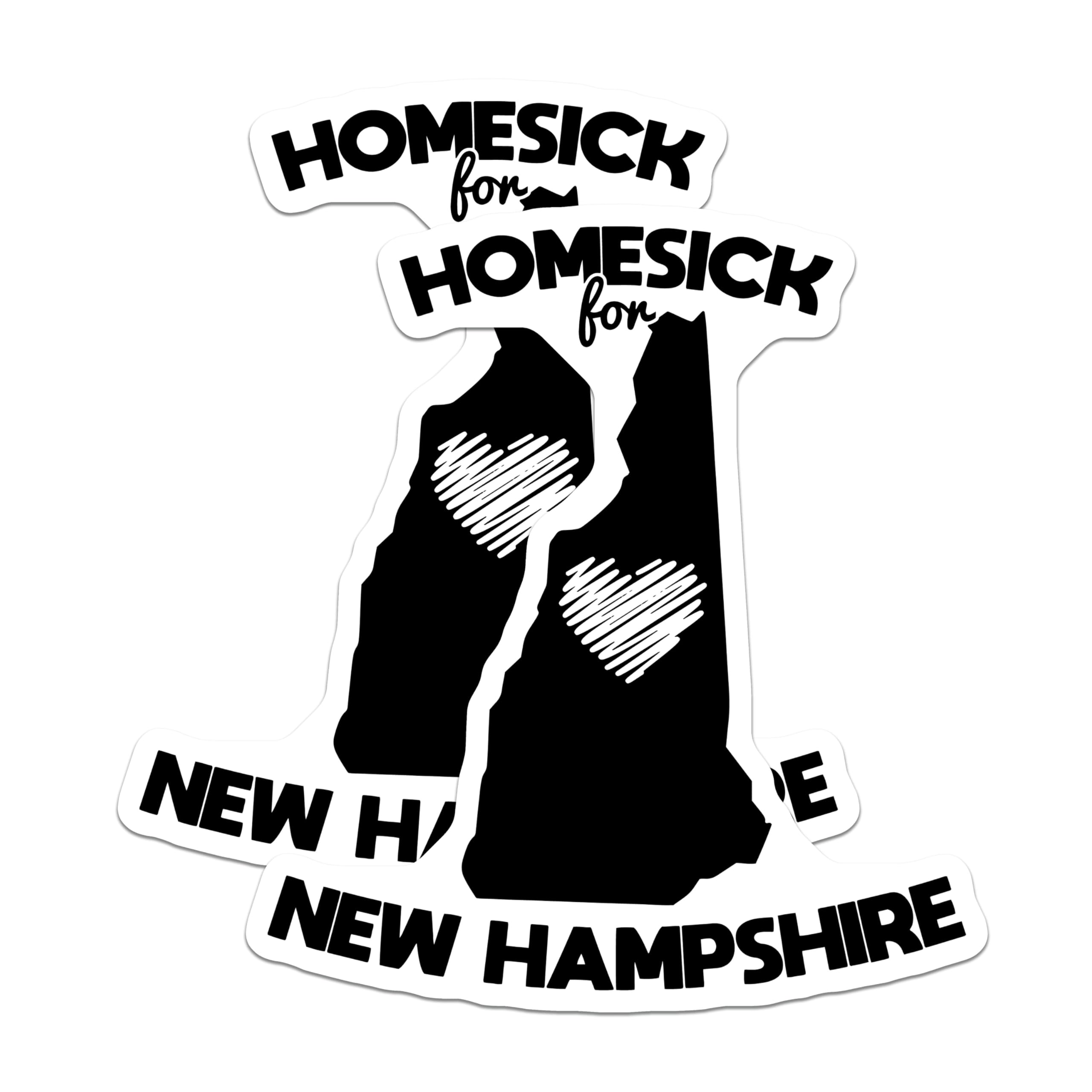 (2 Pack) Homesick New Hampshire Magnets - NH State Pride Souvenir - Refrigerator Decor - State Outline Map - 5 Inches On Longest Side - Thick Durable Magnet - Made in USA - MAG20291