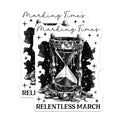 (2 Pack) Marking Time's Stickers - Relentless March Stickers - Hourglass Stickers - 5" On Longest Side - Sticks to Any Smooth Flat Surface - Made in USA - BMCS3527
