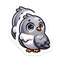 (2 Pack) Cute Bird Magnets - Kawaii Animal Fridge Decor - Chibi Pigeon Locker Magnet - Adorable Nursery Room Accessories for Kids - 5" - Durable Magnet - Made in USA - MAG37988