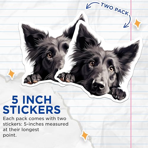 (2 Pack) Dog Lover Stickers - Cute Pet Sticker - Animal Art Stickers - 5" On Longest Side - Sticks to Smooth Flat Surfaces - Made in USA - BMCS9861