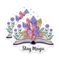(2 Pack) Stay Magic Stickers - Crystal Book Sticker - Inspirational Stickers - 5" On Longest Side - Sticks to Smooth Flat Surfaces - Made in USA - BMCS6474