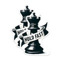 (2 Pack) Hold Fast Stickers - Inspirational Quote Stickers - Motivational Chess Piece Stickers - 5" On Longest Side - Sticks to Any Smooth Flat Surface - Made in USA - BMCS3187