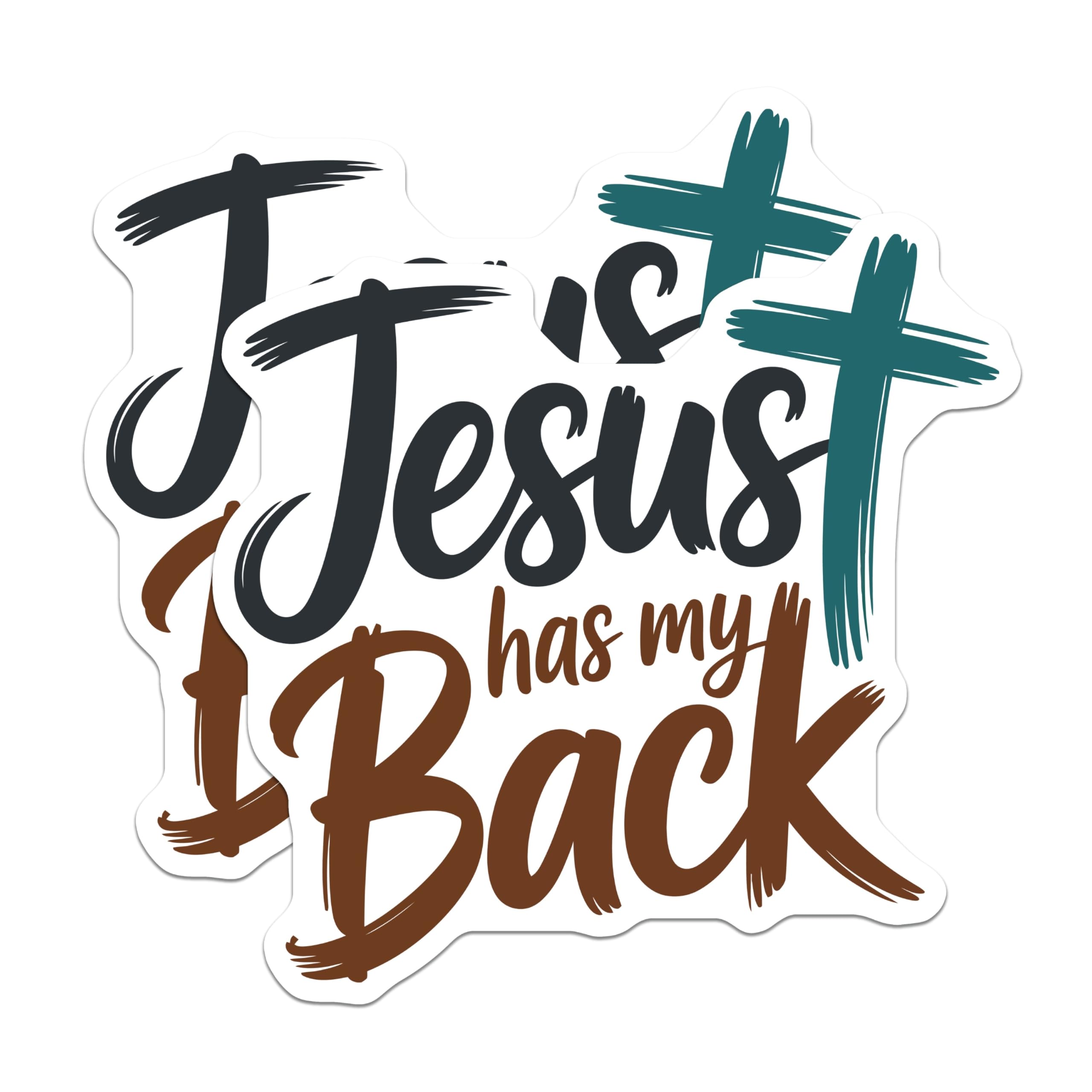 (2 Pack) Jesus has My Back Magnets - Christian Faith Inspiration - Religious Scripture Decor - 5 Inches On Longest Side - Thick Durable Magnet - Made in USA - MAG21392