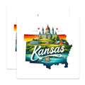 (2 Pack) Kansas State Stickers - Travel Souvenir - Scenic Landscape Decals for Laptops Water Bottles and Notebooks - 5" On Longest Side - Sticks to Smooth Flat Surfaces - Made in USA - BMCS5123