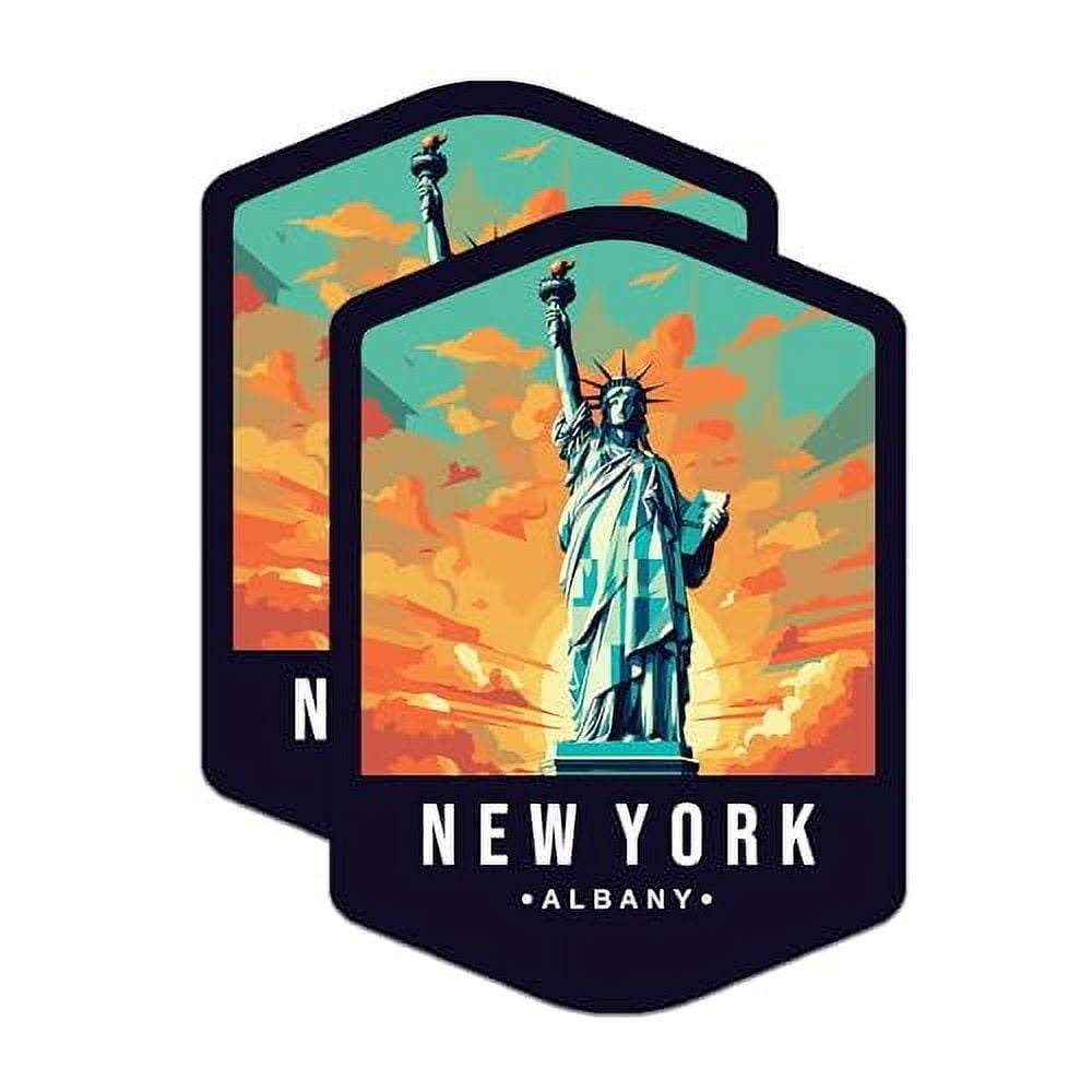 (2 Pack) New York State and Capitol Magnets - NY State Magnet - Choose from 50 States - 5" On Longest Side - Premium Magnet - for Cars, Refrigerators, Toolboxes, Lockers - Made in USA - MAG1488
