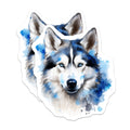 (2 Pack) Watercolor Husky Magnets - Siberian Husky Dog Art - Animal Lover Fridge Decor - 5 Inches On Longest Side - Thick Durable Magnet - Made in USA - MAG28610
