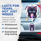 (2 Pack) Anxious But Alive Cat Magnets - Cute Black Cat - Inspirational Funny Magnet - Cat Lover - 5" On Longest Side - for Cars, Fridges, Toolboxes - Made in USA - MAG4592
