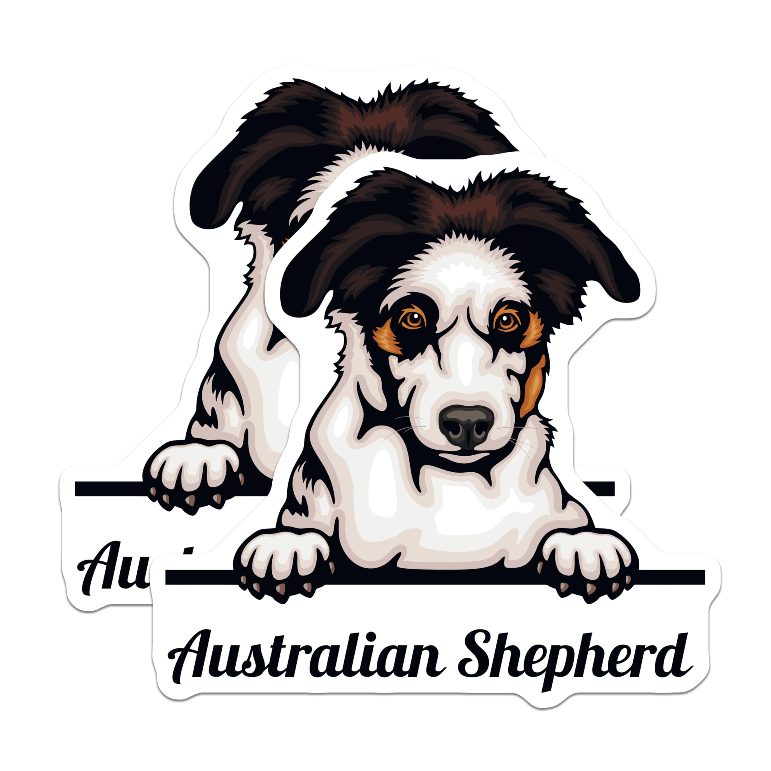 (2 Pack) Australian Shepherd Dog Magnets - Cute Puppy Ative Magnets - Pet Lover Kitchen - 5" On Longest Side - for Cars, Fridges, Toolboxes - Made in USA - MAG4230